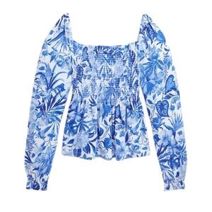 Polo Ralph Lauren‎ NWT Girls Floral Smocked Cotton Jersey Top in XL 14/16